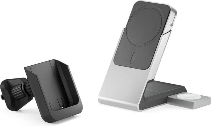 Actual product image Alogic Matrix+ Wireless 3-in-1 charging station MagSafe + Vent Mount (18 W)