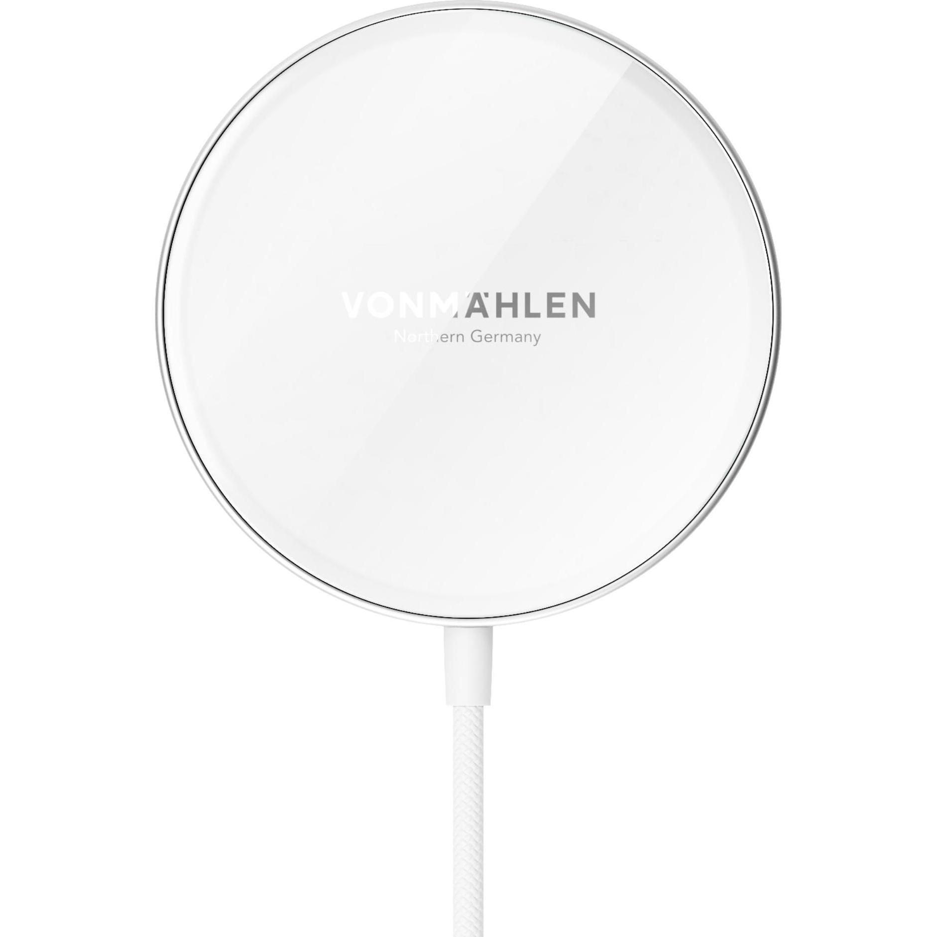 Vonmählen Wireless Charging Pad Aura Mini (15 W), Wireless Charger, Weiss