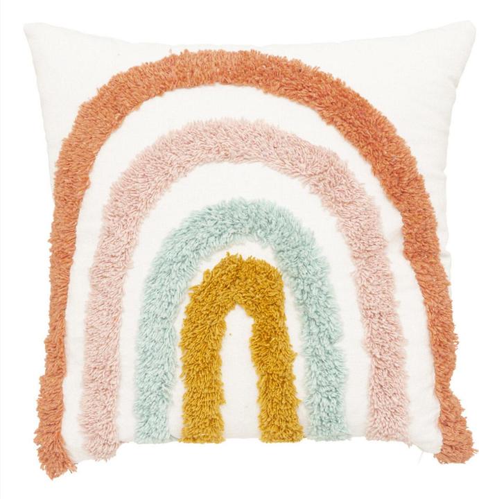 Produktbild Atmosphera Kissen Regenbogenbüschel quadratisch, mehrfarbig (38 x 6 cm)