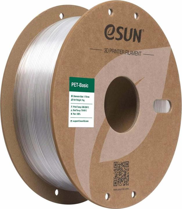 Image du produit eSUN Filament PET Basic Transparent 1.75 mm 1 kg (PET, 1.75 mm, 1000 g)