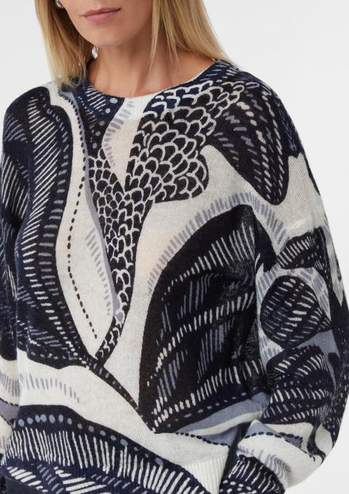 Produktbild Comma Strickpullover Wollmixpullover im Relaxed Fit mit All-over-Artwork (36)