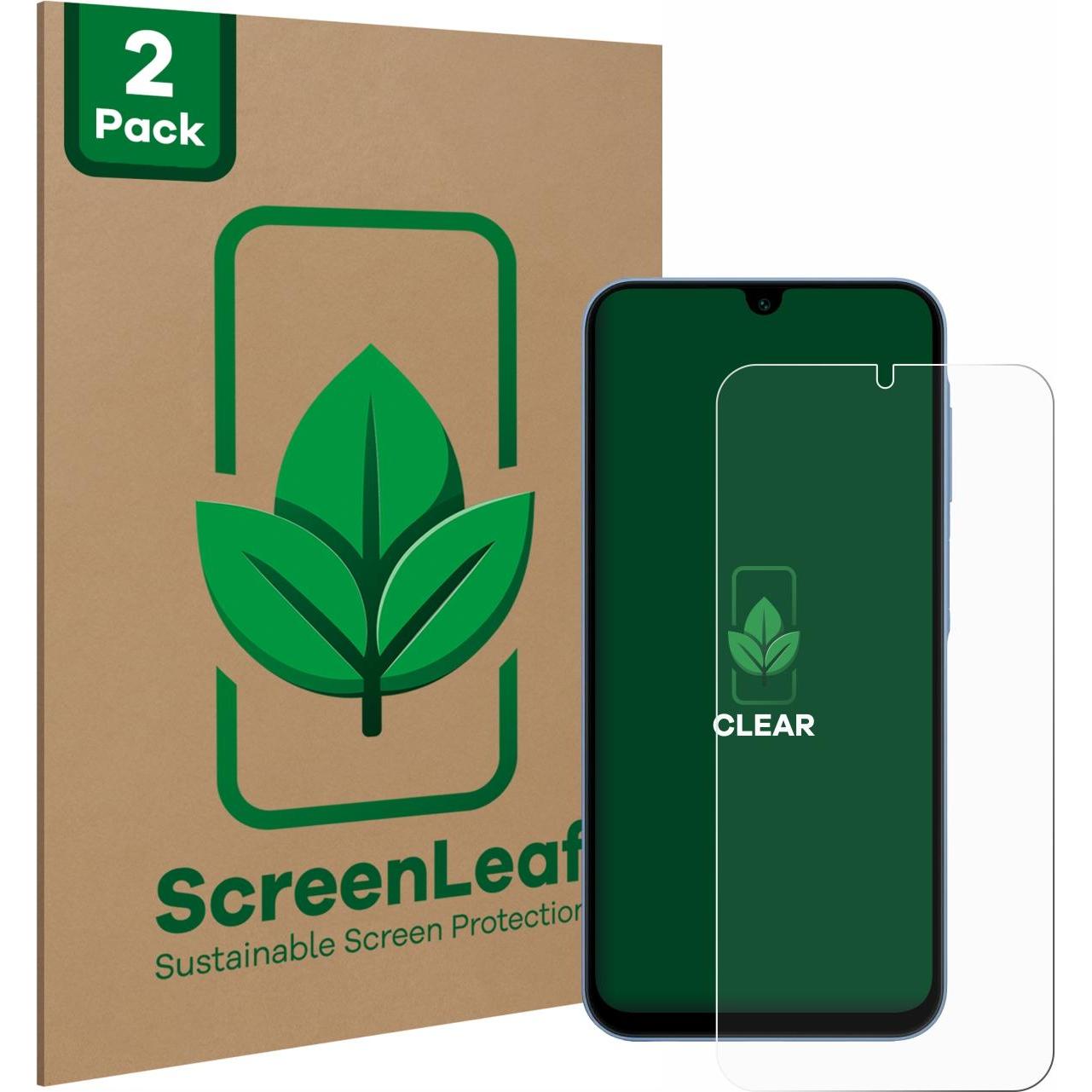 ScreenLeaf Schutzfolie nachhaltiger Displayschutz Displayschutzfolie Folie Klar Transparent (2 Stück, Samsung Galaxy A15...