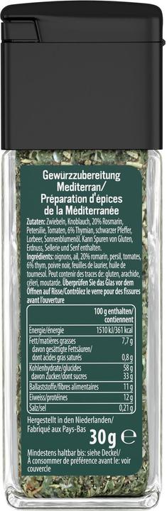 Produktbild Knorr 100% Natürlich Würzmischung Mediterran, Gewürz Streuer mit Rosmarin, Würzen ohne Salz und Zucker (30 g)