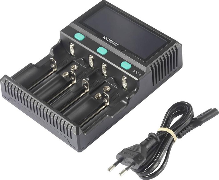 Actual product image Voltcraft IPC-4 round cell charger LiIon, LiFePO, NiMH, NiCd, LiFePO4 A, Mignon (AA), Micro (AAA) (1 pcs., 10440, 14500, 16340, 17335, 17500, 17670, 18490, 18650, 21700, 22650, 26500, 26650, 32650, AA, Sub-C, AAA, A, Chargers without battery)