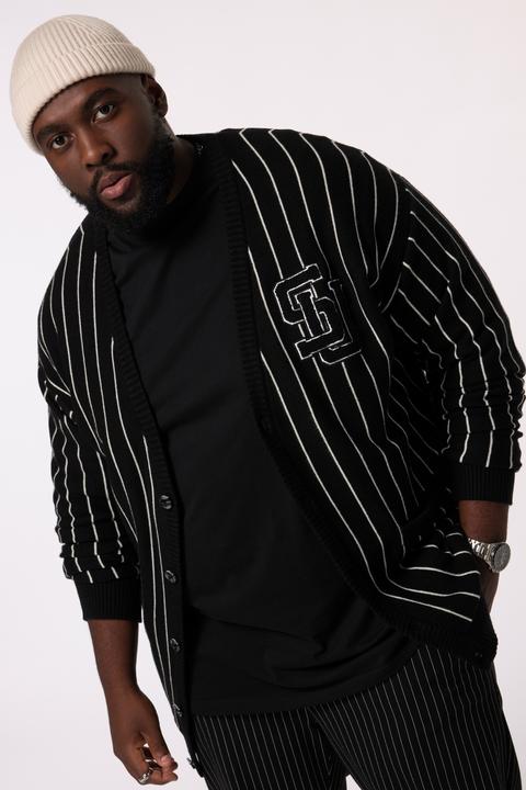 Produktbild Sthuge Strickjacke, Nadelstreifen, V-Auschnitt, Badge (7XL)
