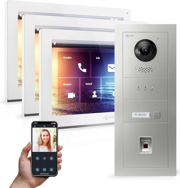 Goliath Toys Interphone vidéo hybride Full-HD avec application et empreinte digitale