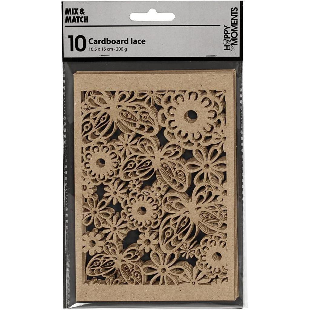 Creativ Company, Bastelpapier, Spitzenpapier Natur (200 g/m², 10 x)