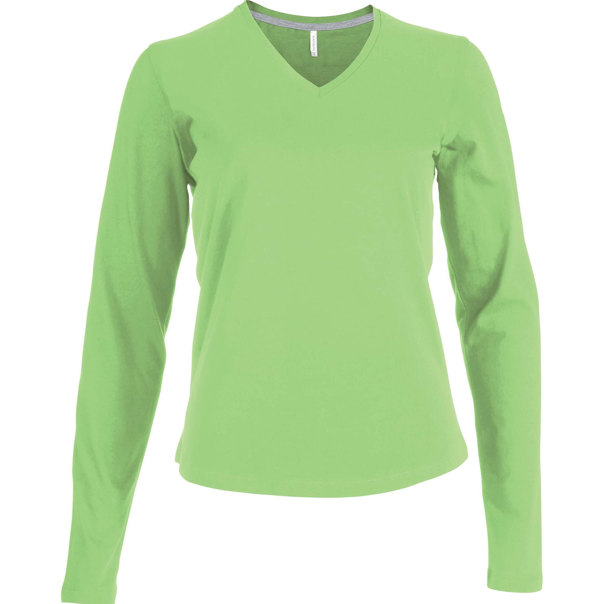 Kariban, Damen, Shirt, Col V, Grün, (L)