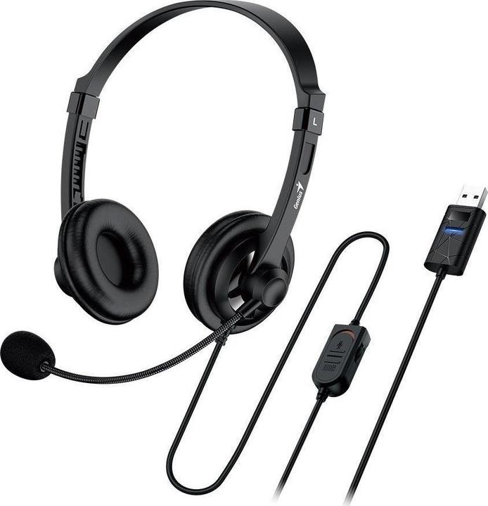 Genius Headset HS-230U schwarz / Kopfhörer / Mikrofon / USB-C / 2,4 m (Cable, USB-C)
