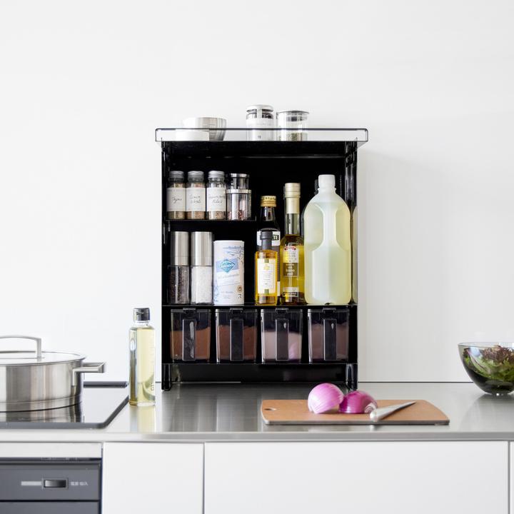 Actual product image Yamazaki 3-tier TOWER spice rack