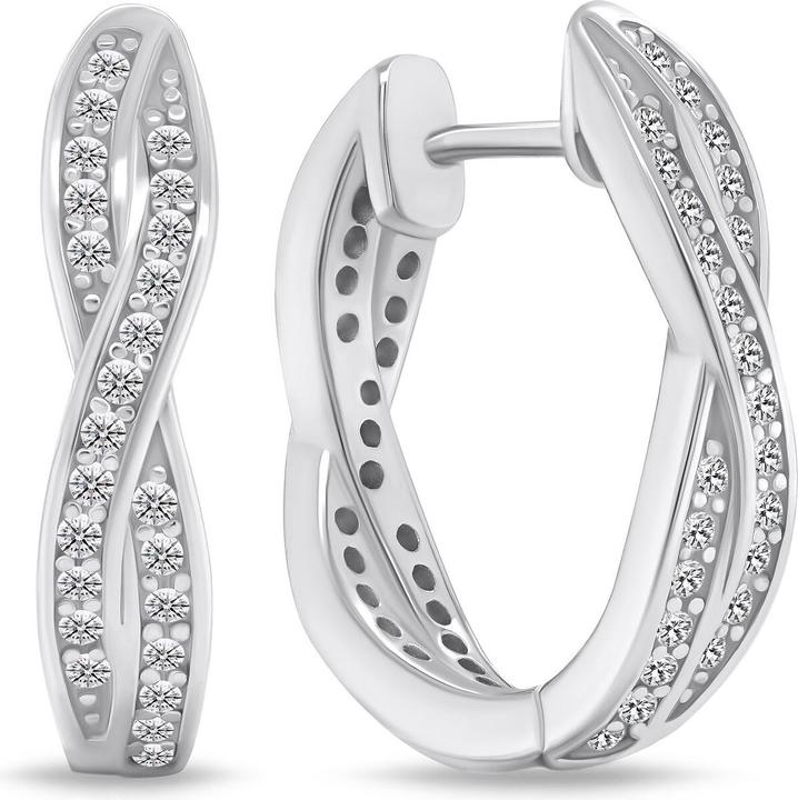 Immagine prodotto Brilio Argento - Orecchini a cerchio in argento con zirconi EA742W