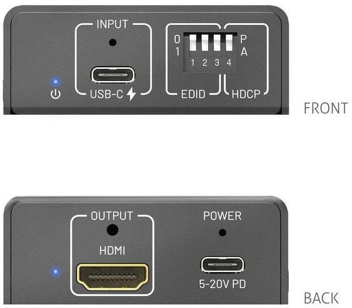 Actual product image Purelink PureTools PT-C-CPDHD-18G USB-C auf HDMI 2.0 Konverter 18 Gbps (Angle adapter, Camera Converter)