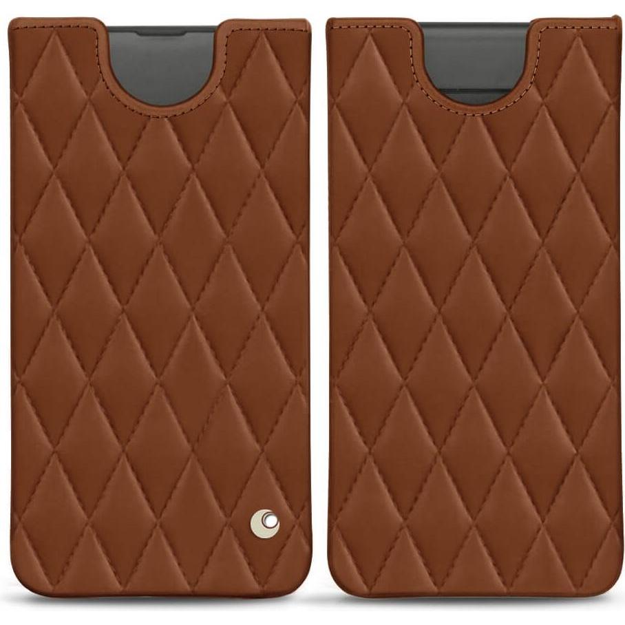 Noreve Lederschutzhülle (Samsung Galaxy S10+), Smartphone Hülle, Braun