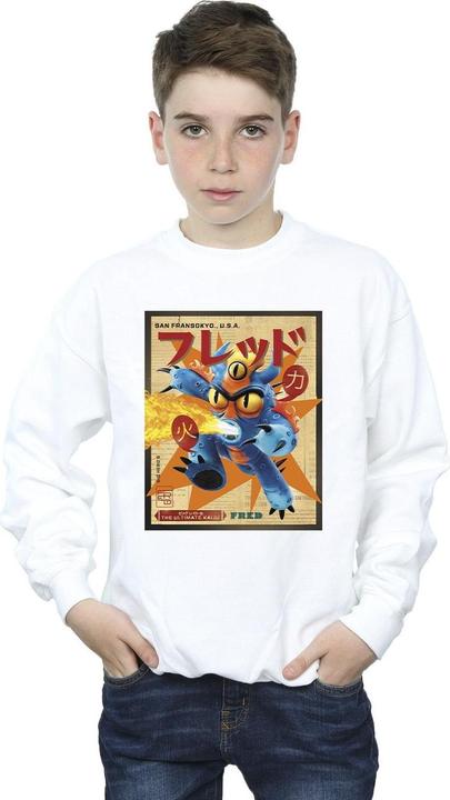 Actual product image Disney Boys Big Hero 6 Baymax Fred Newspaper Sweatshirt (152, 158)