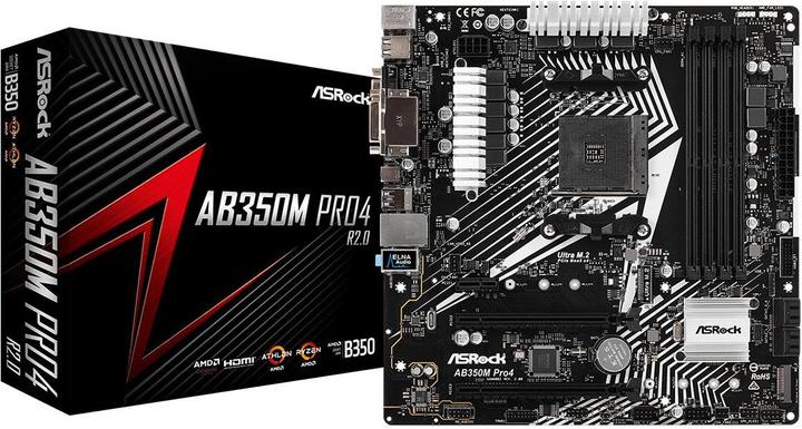 Actual product image AsRock AB350M Pro4 (AM4, AMD B350, mATX)