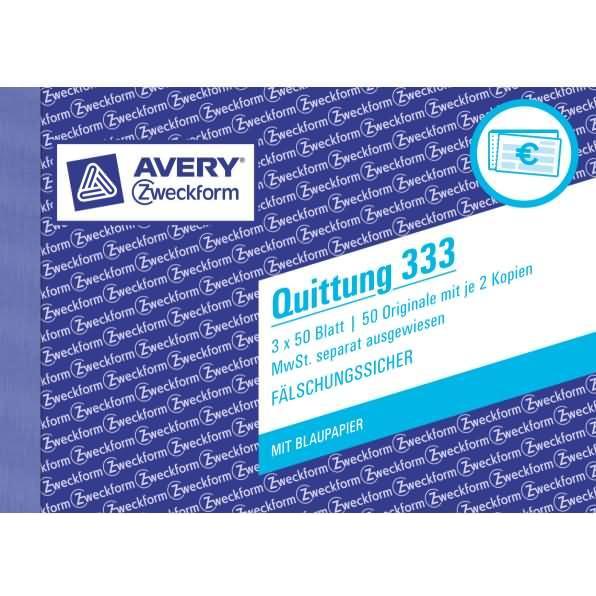 Thumbnail - Avery, Formular, Quittung MwSt. separat ausgewiesen (50 x)