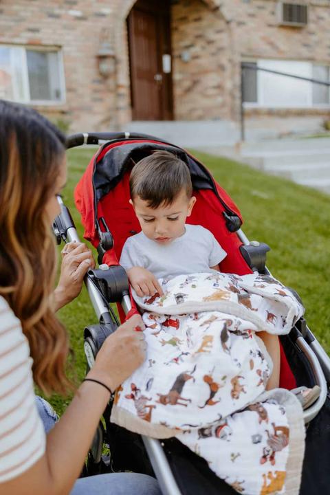 Immagine prodotto little unicorn Coperta per bambini in mussola di cotone - Woof (120 x 120 cm)