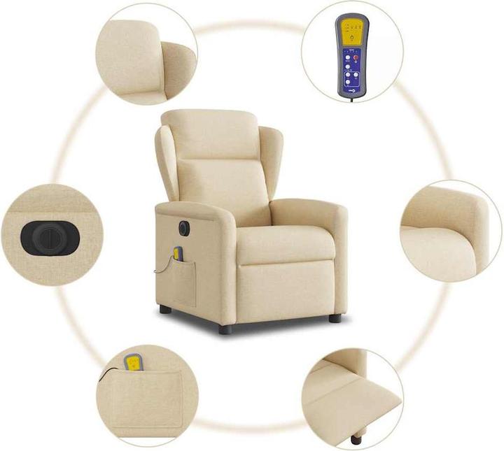 Produktbild VidaXL Massagesessel Elektrisch Creme Stoff