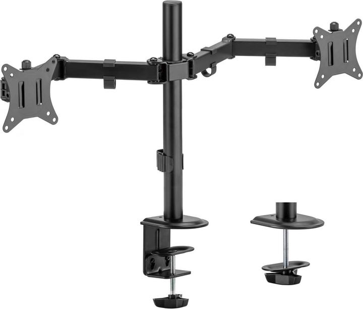 Wiltec Monitorhalterung 2 Monitore bis 32" Bildschirmhalterung Tischklemme VESA (Tisch, 32", 9 kg)