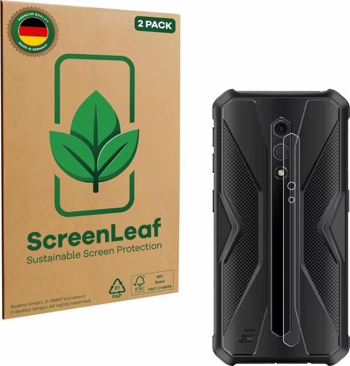 Actual product image ScreenLeaf Screen Protector sustainable Screen Protection, clear, anti-scratch (2 pcs., Ulefone Armor X12 Pro)