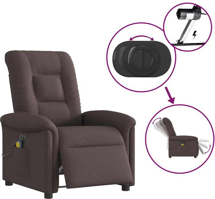 Immagine prodotto vidaXL Sedia da massaggio elettrica in tessuto marrone scuro