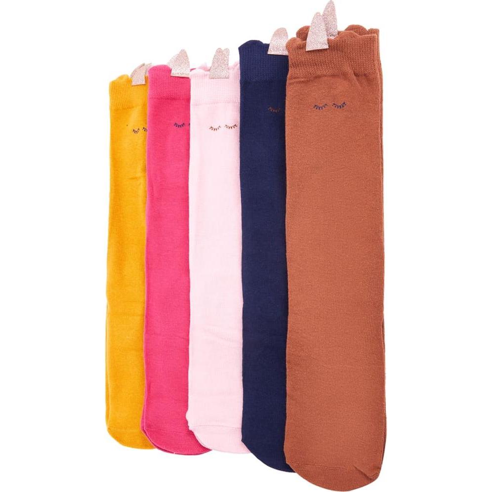 VidaXL, Unisex, Socken, Kindersocken 5 Paar EU 23-26,Material: 78 % Baumwolle. 20, Blau, Rosa, Grau, Braun, (5er Pack, 2...