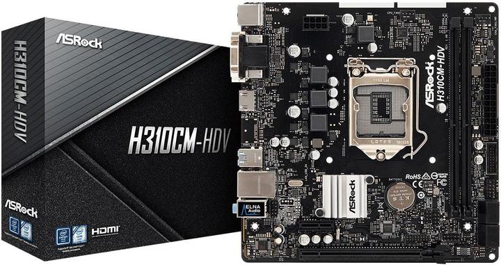 Actual product image AsRock H310CM-HDV (LGA 1151, Intel H310, mATX)