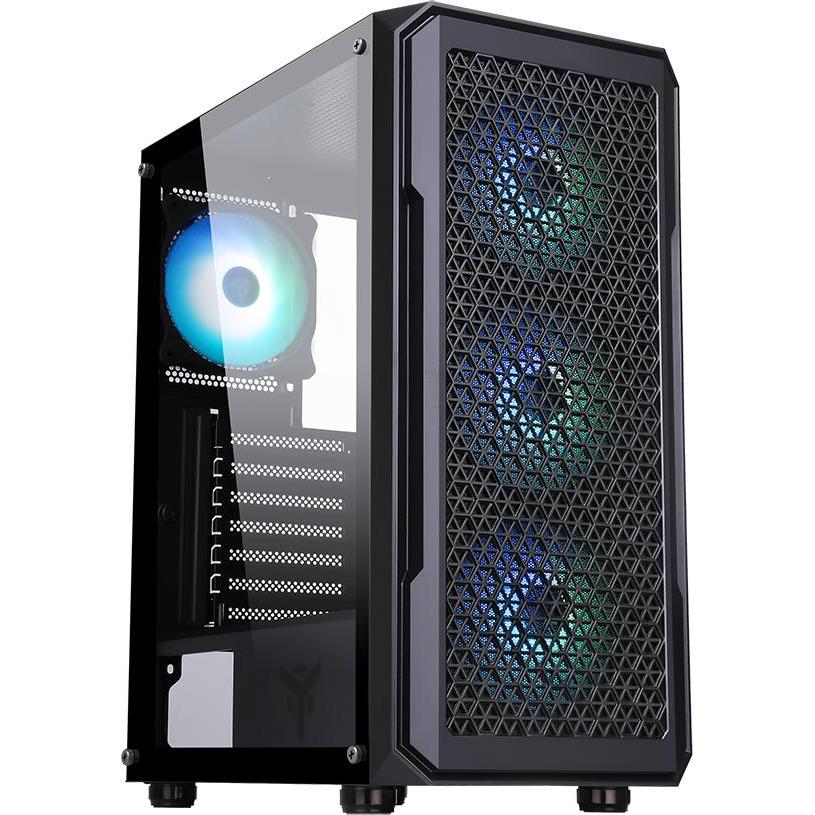 Itek ITGCAST33B Computergehäuse Midi Tower Schwarz (mATX, ATX, ITX), PC Gehäuse, Schwarz