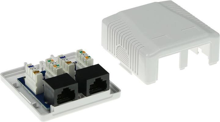 Immagine prodotto Scatola montata a superficie non schermata a 2 porte CAT5E. Tipo: CAT5E Wall mountbox c5e 2 prt unsh (Cavi)