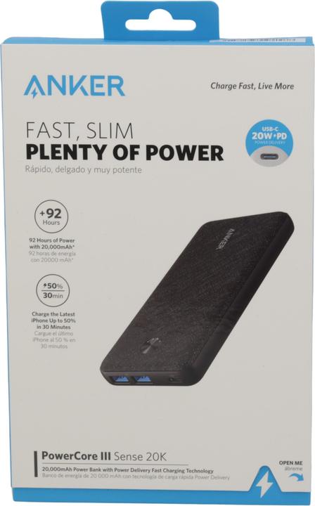 Produktbild Anker PowerCore III Sense 20K (20000 mAh, 20 W, 74 Wh)