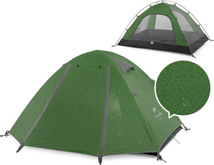 Actual product image Naturehike Namiot P-Series 4 UV NH18Z044-P-Forest Green (3 kg, 4 persons)