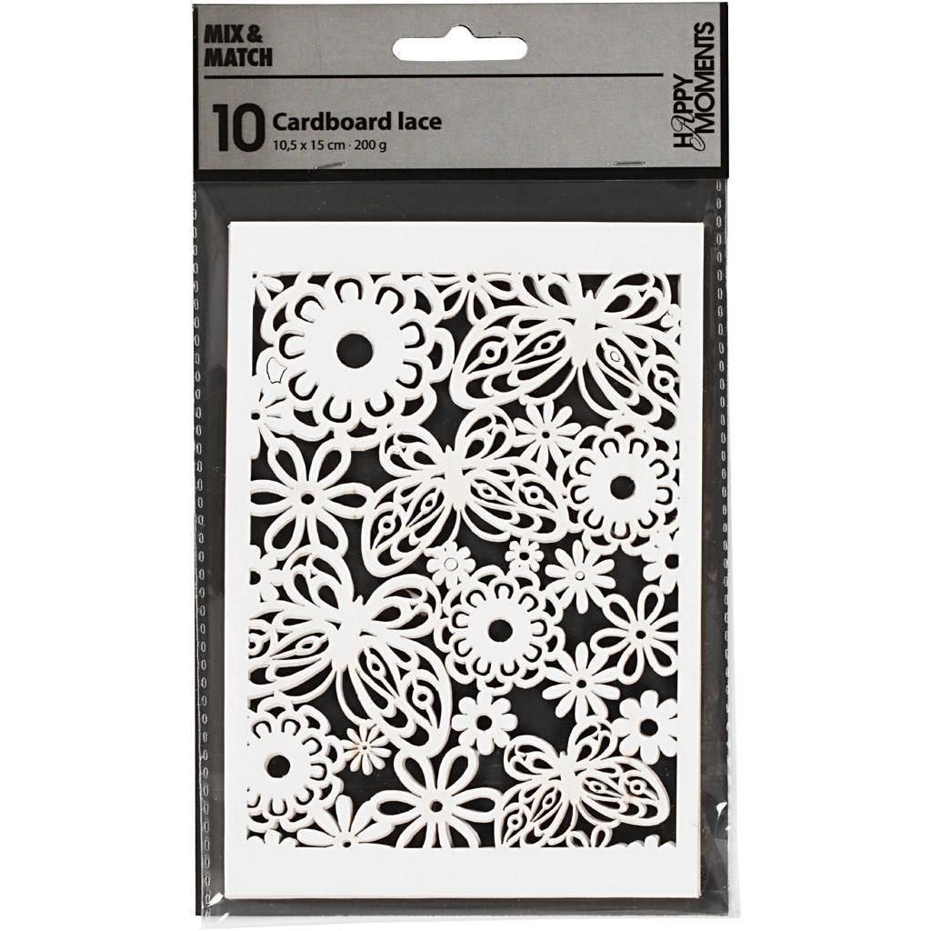Thumbnail - Creativ Company, Bastelpapier, Spitzenpapier weiss (200 g/m², 10 x)
