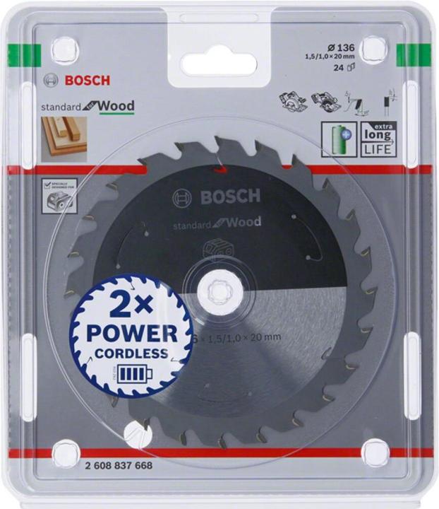 Produktbild Bosch Professional Zubehör PRO Wood cordless Kreissägeblatt, 136 x 1,5 x 20 mm