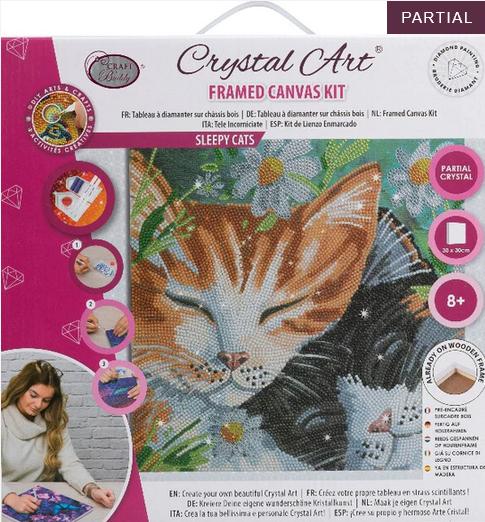 Actual product image Craft Buddy Sleeping Cats, picture 30x30cm Crystal Art