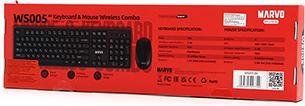 Actual product image Marvo WS005 2.4GHz Wireless Keyboard and Mouse Black (US, Wireless)