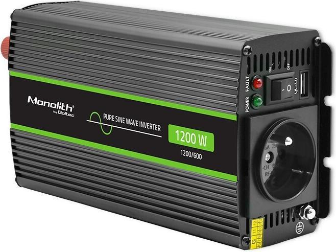 Actual product image Qoltec Pure Sine Wave Inverter Monolith