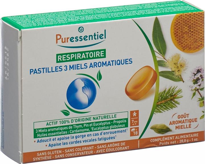 Immagine prodotto Puressentiel Lutschtabletten mit 3 aromatischen Honigsorten 3 Honigsorten (18 pz.)