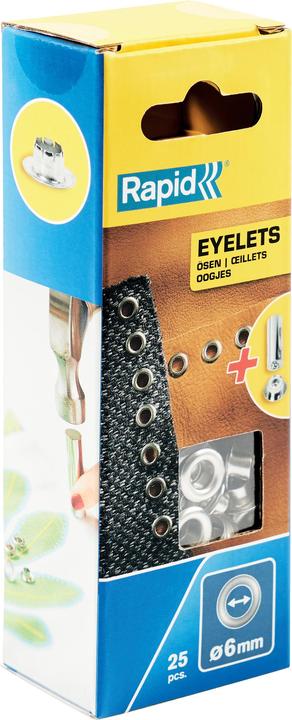 Actual product image Rapid Eyelets 6mm 25 pieces + insertion tool