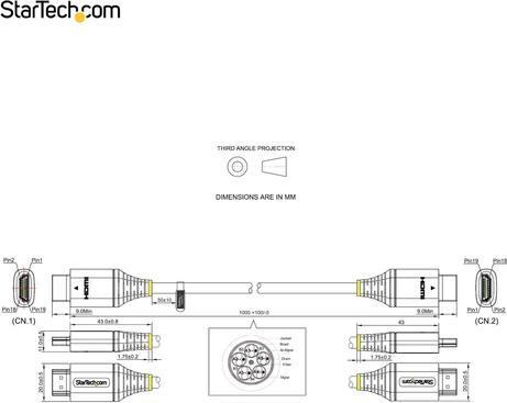 Immagine prodotto StarTech .com Cavo HDMI 2.0 certificato Premium da 1m (1 m, HDMI, 2.0b)