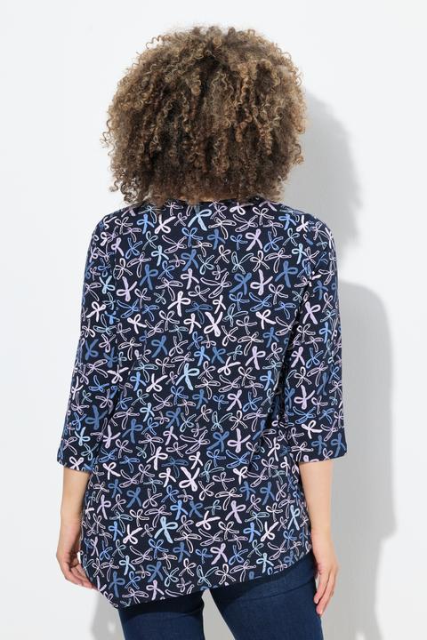 Immagine prodotto Ulla Popken Maglia dal taglio svasato con pieghe decorative, scollo a V e maniche a 3/4 (62)