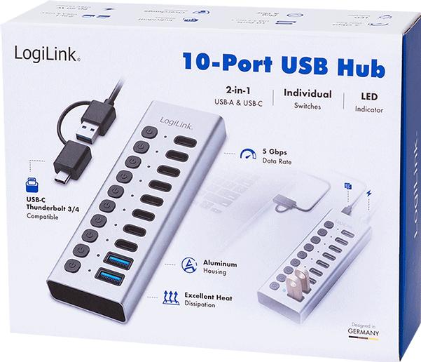 Produktbild LogiLink Prüfen (USB-A, USB-C, 10 Ports)