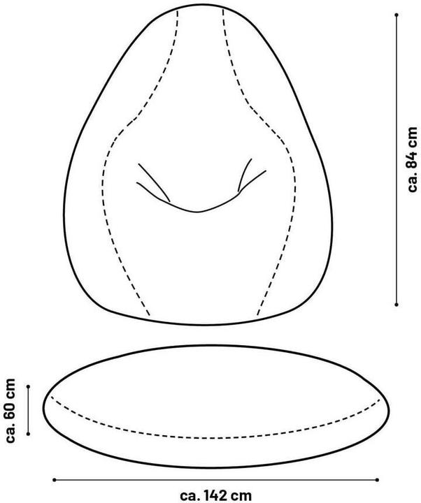 Actual product image Lumaland Sitzsack Flexi Comfort 380 L, Hellgrau