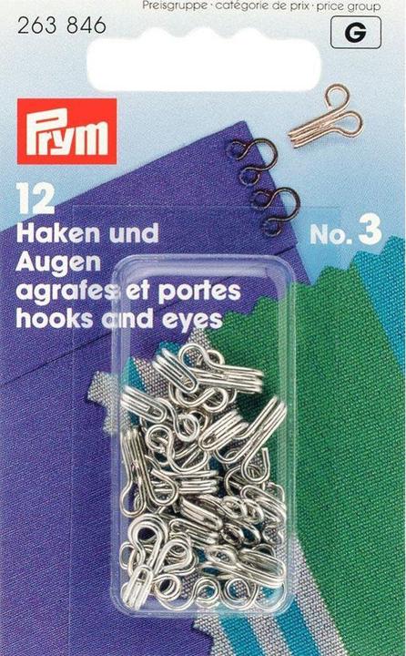 Immagine prodotto Prym Ganci e occhielli per piume, argento n. 3, confezione da 12 pezzi.