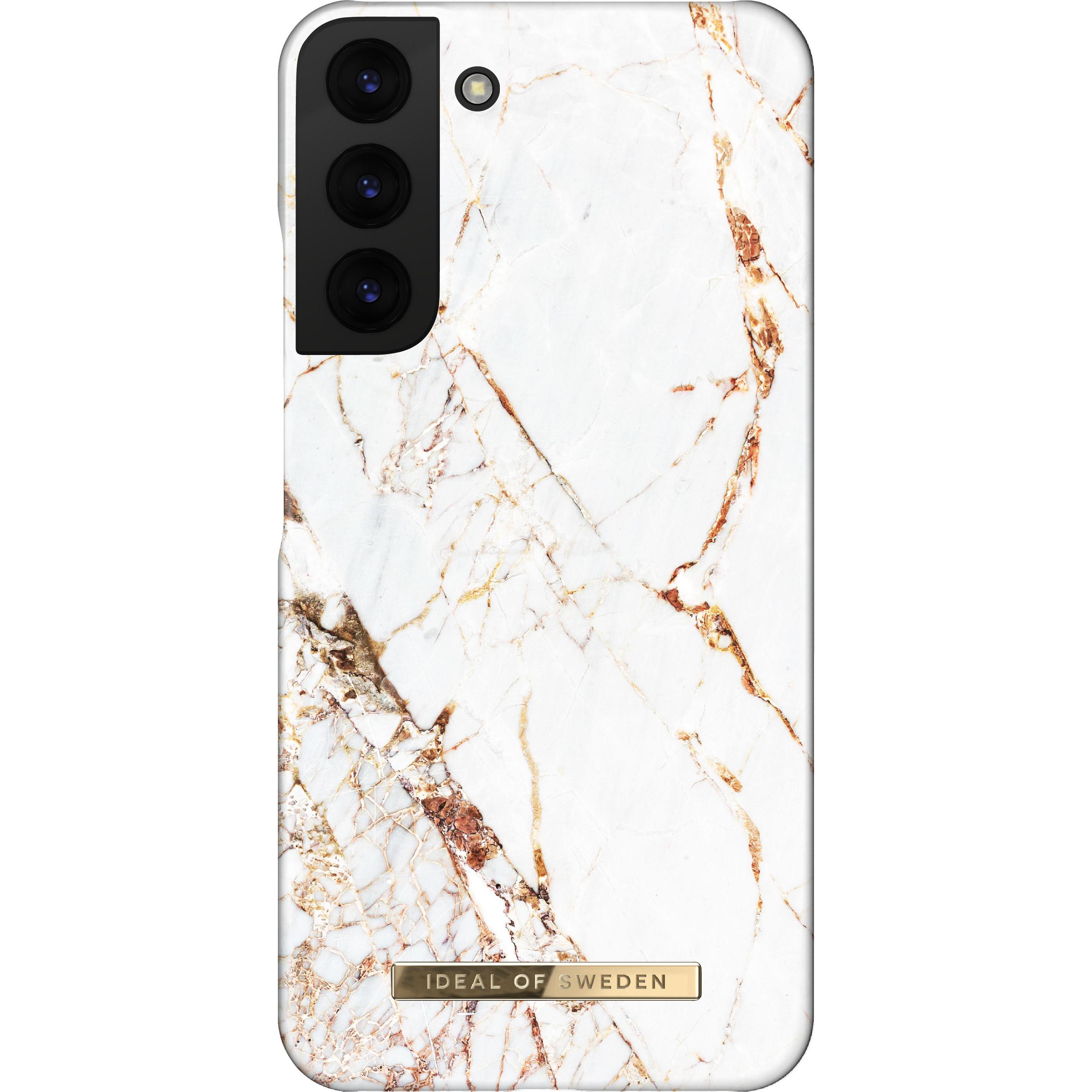 iDeal Of Sweden Designer-Cover Carrara Gold (Samsung Galaxy S22+), Smartphone Hülle, Weiss, Gold