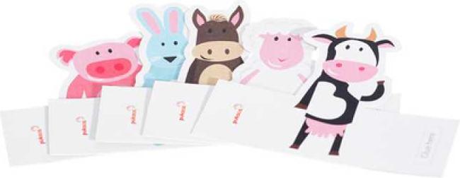 Image du produit Pukaca Ensemble de marionnettes à doigt en papier. 8 animaux de la ferme