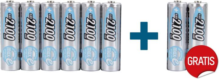 Produktbild Ansmann Mignon (AA)-Akku NiMH maxE 6 + (8 Stk., AA, 2100 mAh)