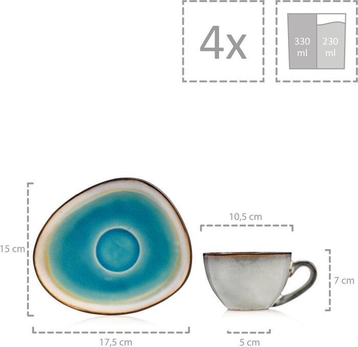 Actual product image Sänger Geschirr Capri coffee cup set with saucers (300 ml, 8 x)