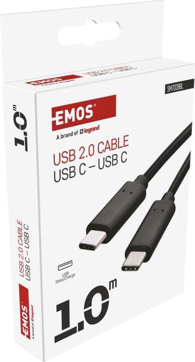 Immagine prodotto Emos USB Kabel 2.0 C Stecker - USB C Stecker 1m, schwarz (1 m, USB 2.0, 100 W)
