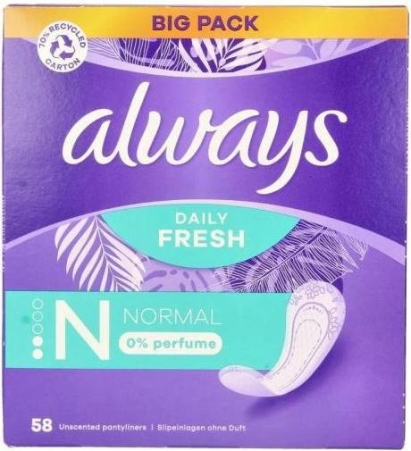 Produktbild Always Daily Fresh Normal 0% Perfume Panty Liners