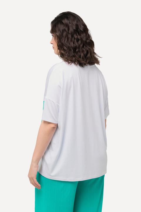Produktbild Ulla Popken T-Shirt, Satin-Vorderseite, U-Boot-Ausschnitt, Halbarm (58)